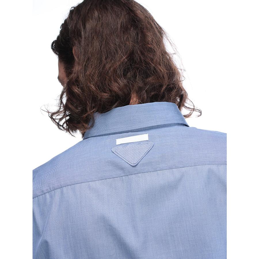 PRADA プラダ 無地 ボタンダウン フラップポケット コットン