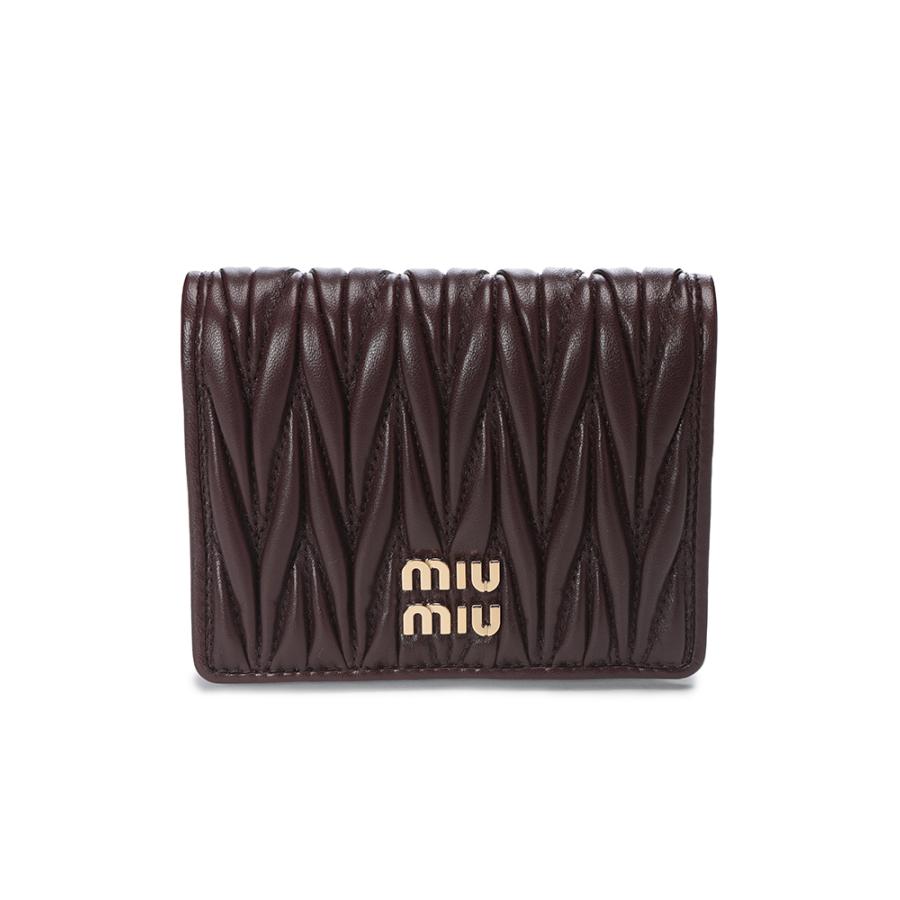 ミュウミュウ MIU MIU マテラッセ レザー 二つ折り財布 MIU5MV204AFPP ブランド 財布 誕生日 プレゼントの画像