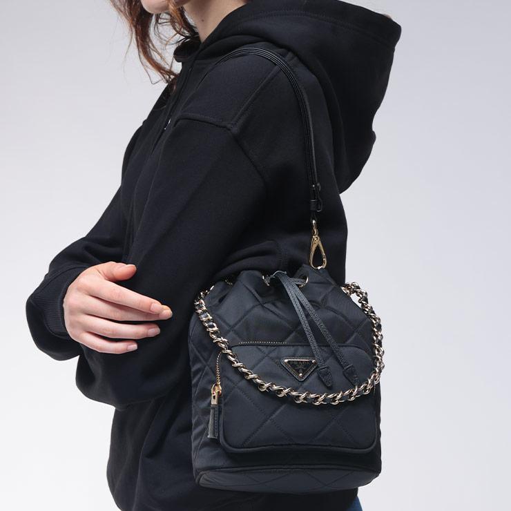 PRADA バケットバッグ ブラック PRADA 【お取り寄せ】 【並行輸入品】 プラダ 2WAYバッグ バケット