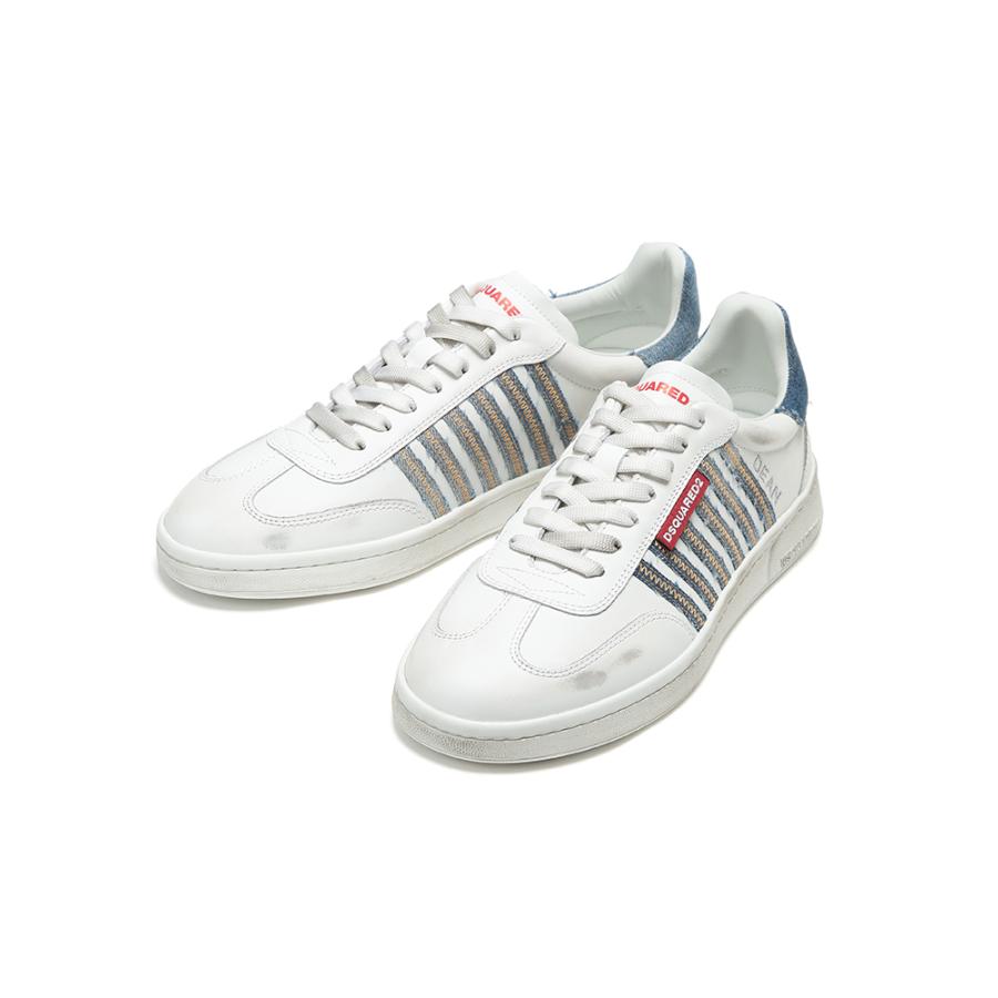 ディースクエアード スニーカー DSQUARED2 メンズ デニムコンビ レザースニーカー BOXER D2SNM0443の画像