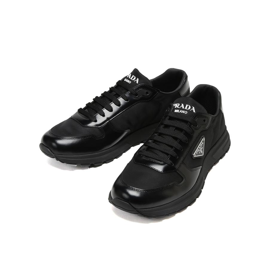 週末セール　9月ドイツ購入　新品PRADA ブラック レザー スニーカー 週末セール 9月ドイツ購入 新品PRADA ブラック レザー スニーカー