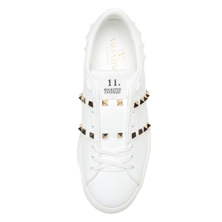 【VALENTINO】 極美品 ロックスタッズ アンタイトルド 厚底 スニーカー ロックスタッズ アンタイトルド フラットフォーム カーフスキン