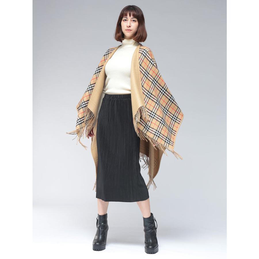 BURBERRYS ピュアラムウール チェックリバーシブルケープ BURBERRYS ピュアラムウール チェックリバーシブルケープ 【公式通販】
