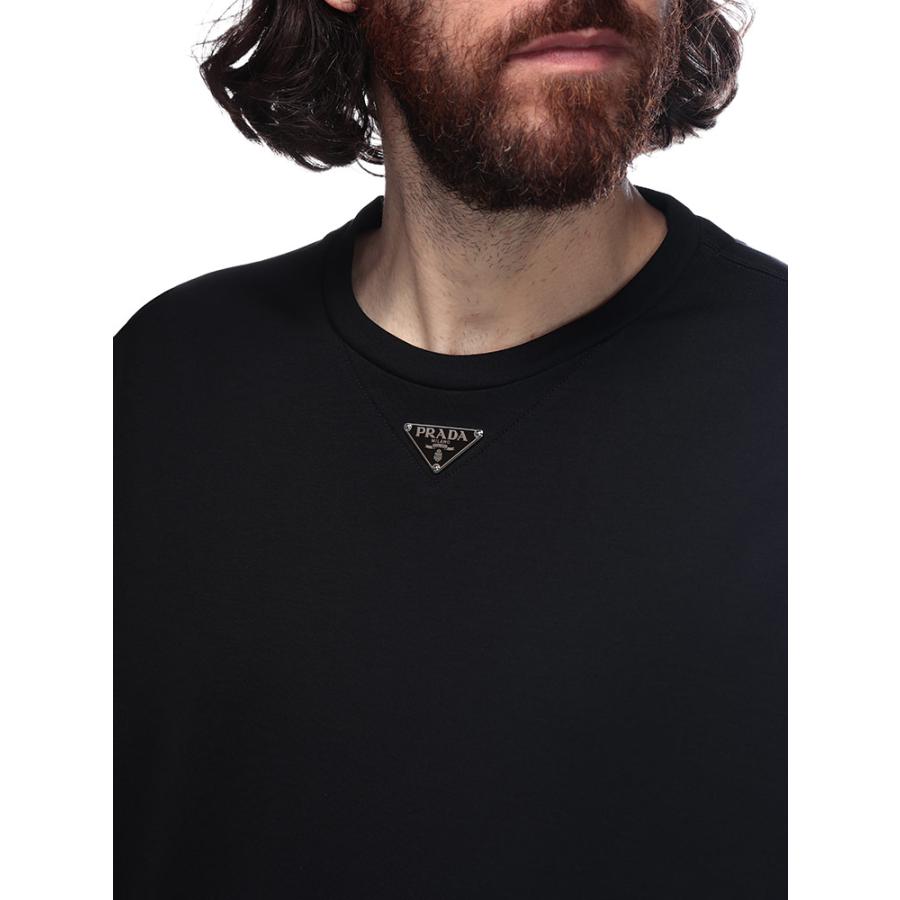 PRADA（プラダ） Tシャツ メンズ トライアングル ロゴ プレート クルー