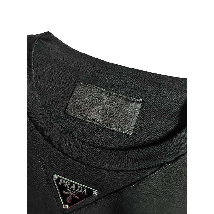 PRADA（プラダ） Tシャツ メンズ トライアングル ロゴ プレート クルー