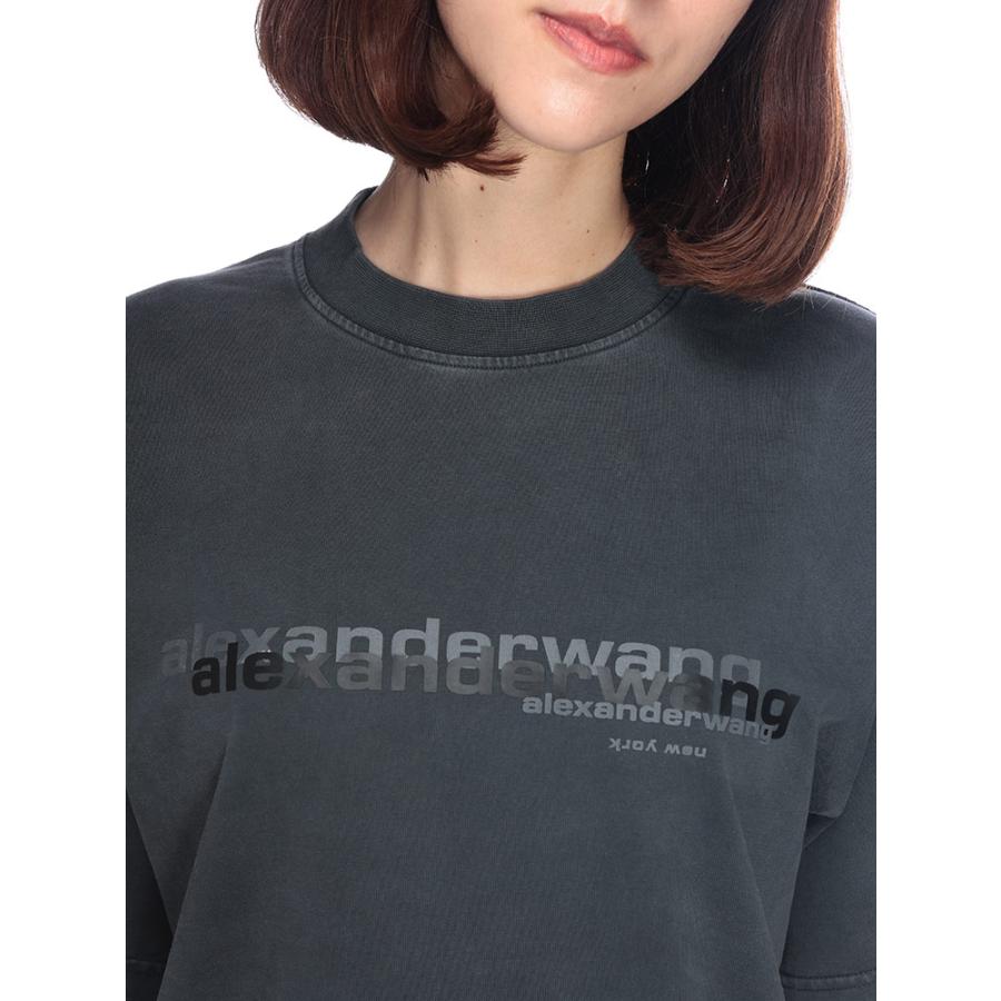 アレキサンダーワン 22SS ラインストーンロゴベロアショートTシャツ レディース XS Alexander Wang - アレキサンダーワン 22SS ラインストーンロゴベロア