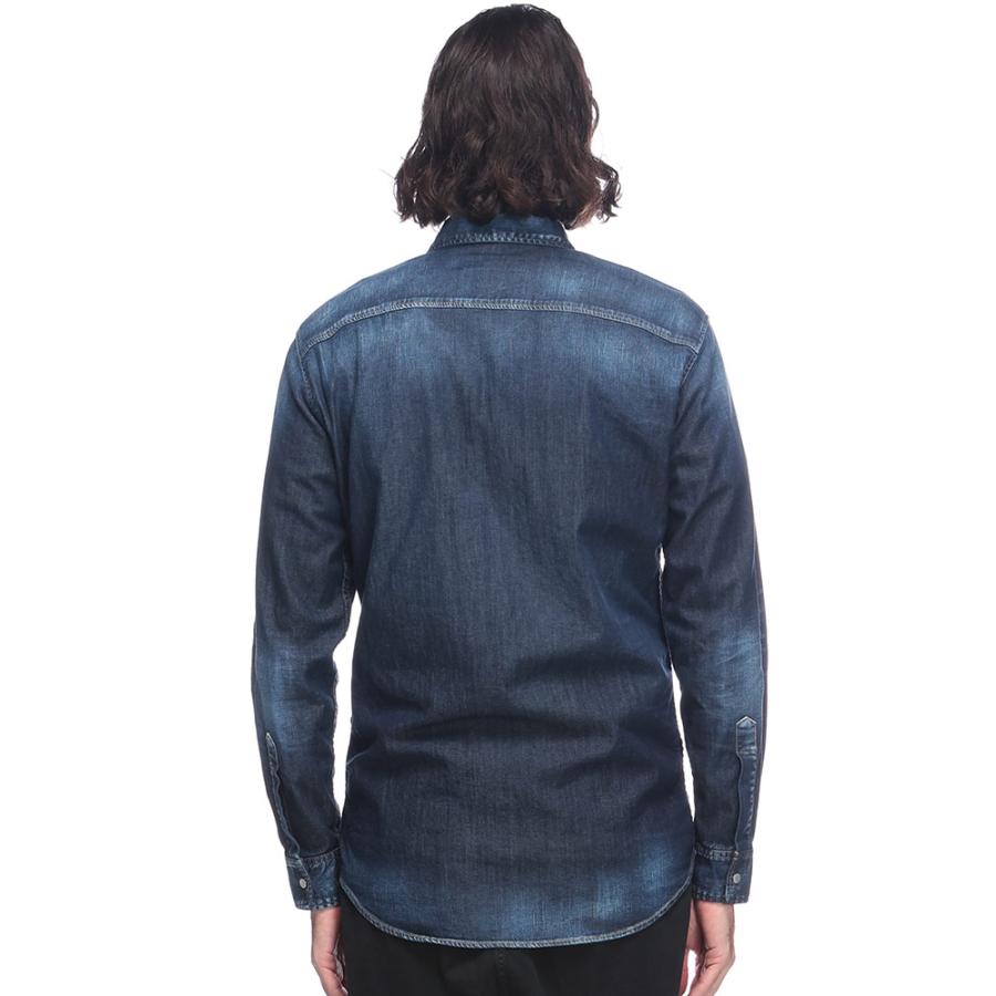 DSQUARED2 ディースクエアード インディゴ デニムシャツ DSQUARED2 ディースクエアード フルボタン 長袖 デニムシャツ