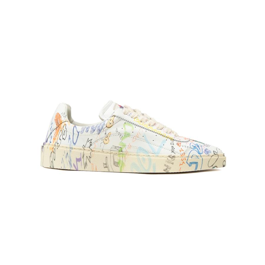ディースクエアード スニーカー シューズ 靴 DSQUARED2 メンズ レザー ロゴプリント 総柄 プリント ローカットスニーカー RIDER D2SNM0451の画像