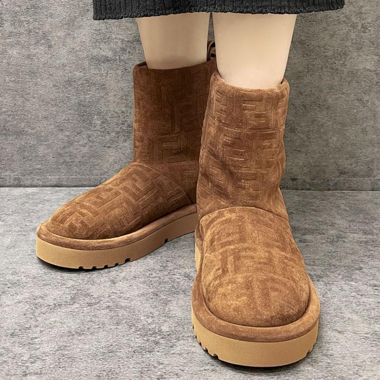 FENDI（フェンディ） ブーツ 靴 レディース FFセームレザー 総柄 