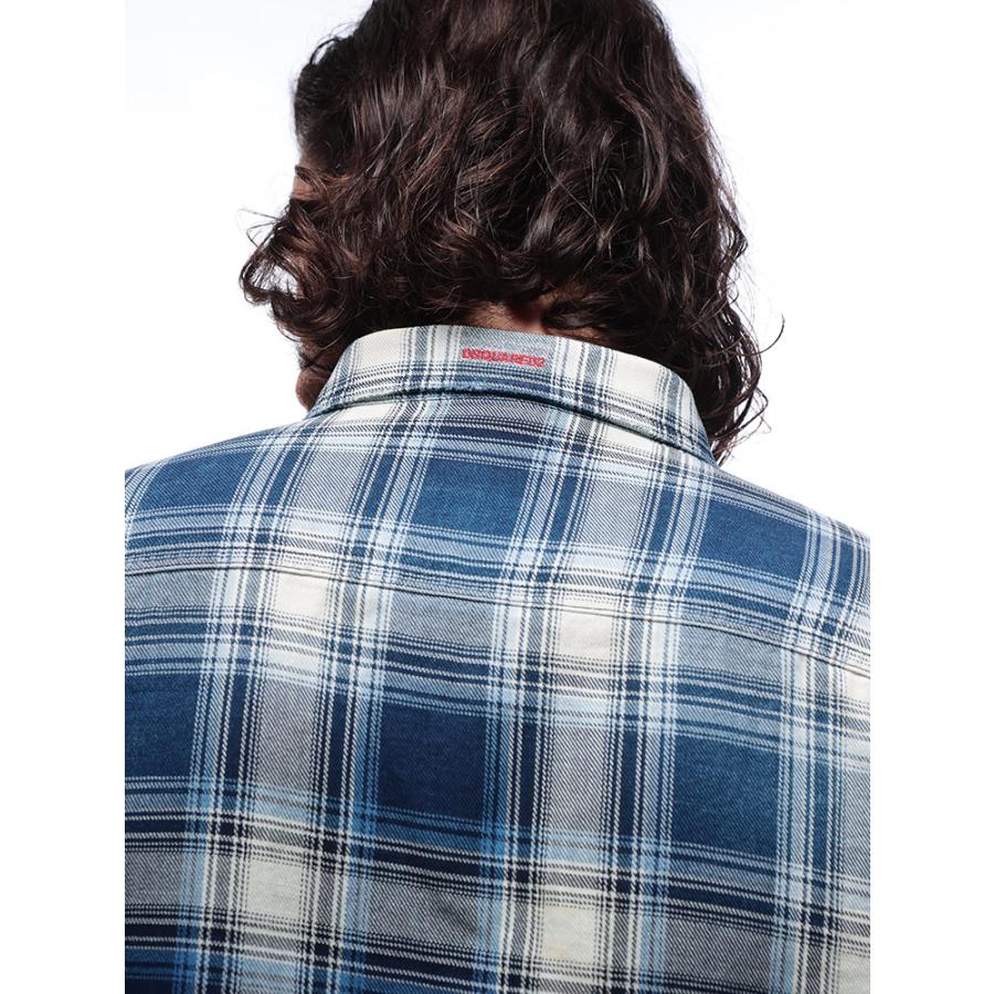 DSQUARED2 チェック柄長袖シャツ DSQUARED2 (ディースクエアード) ロゴ チェック柄 長袖 シャツ