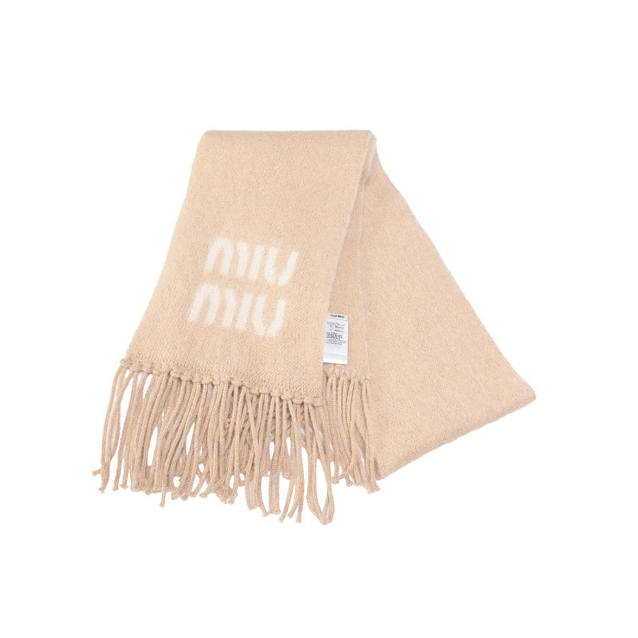 miu miu（ミュウミュウ） マフラー レディース ストール モヘヤ ロゴ