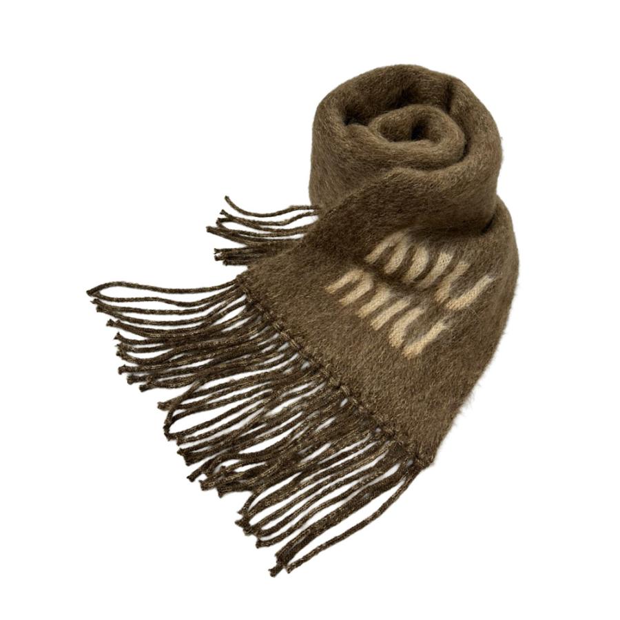 miu miu（ミュウミュウ） マフラー レディース ストール モヘヤ ロゴ