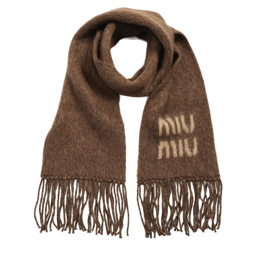 miu miu（ミュウミュウ） マフラー レディース ストール モヘヤ ロゴ