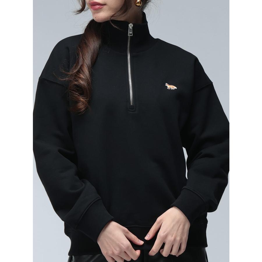 MAISON KITSUNE ブラックジップアップトレーナー MAISON KITSUNE（メゾン キツネ） トレーナー レディース ベイビー