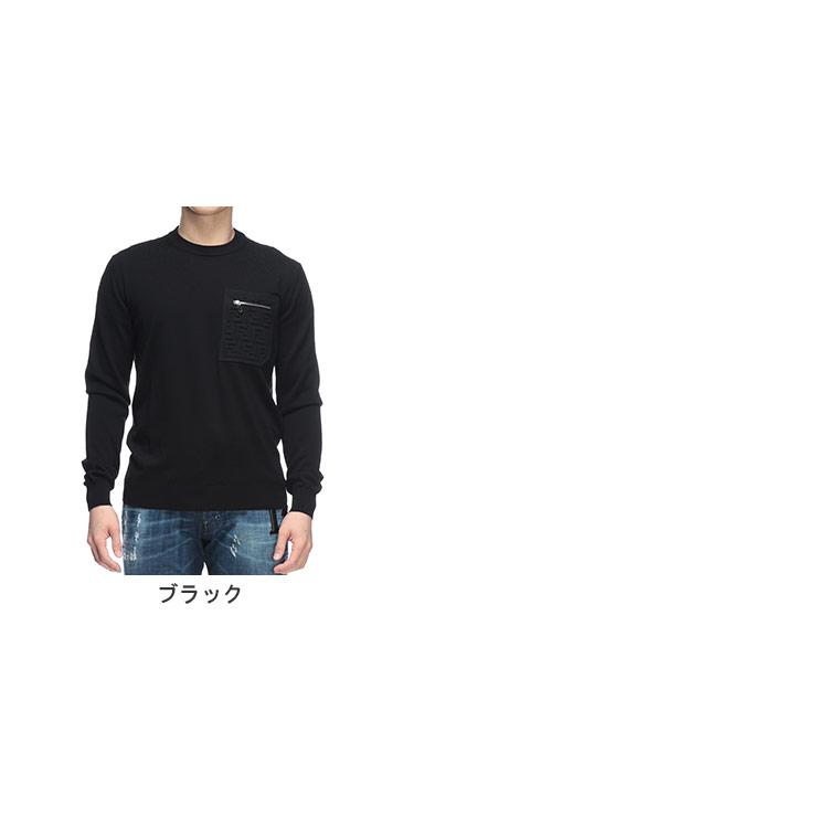 FENDI（フェンディ） ニット メンズ ロゴ ジップ ズッカ柄 ポケット