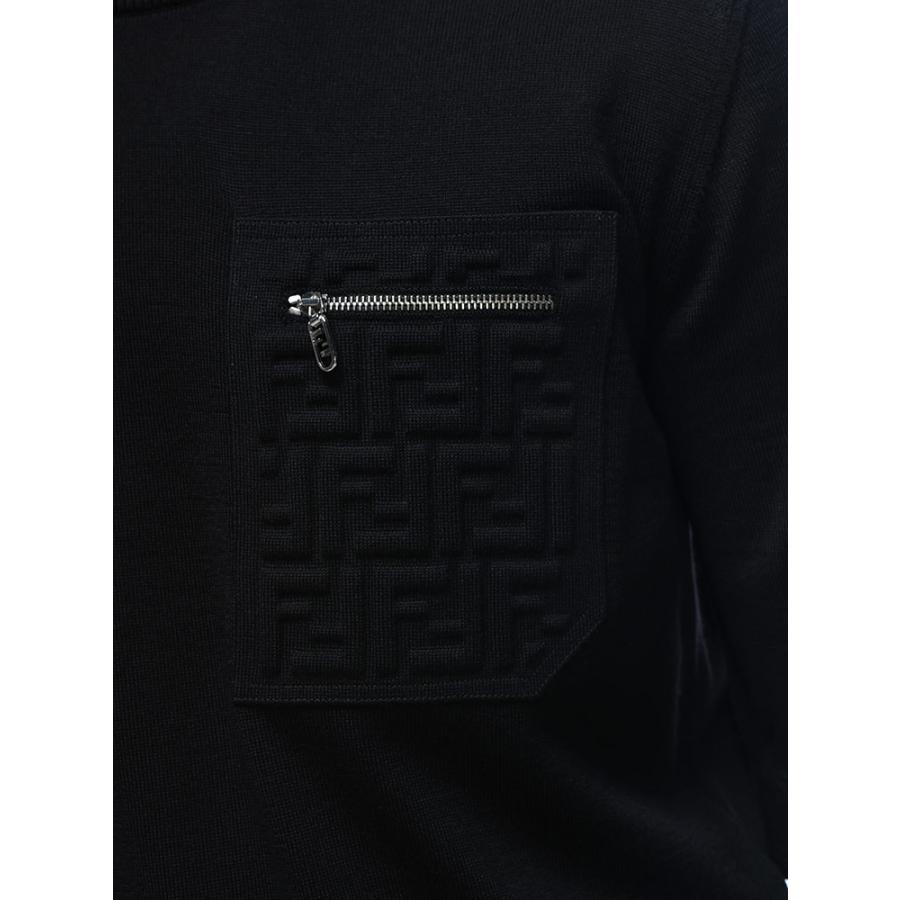 FENDI（フェンディ） ニット メンズ ロゴ ジップ ズッカ柄 ポケット