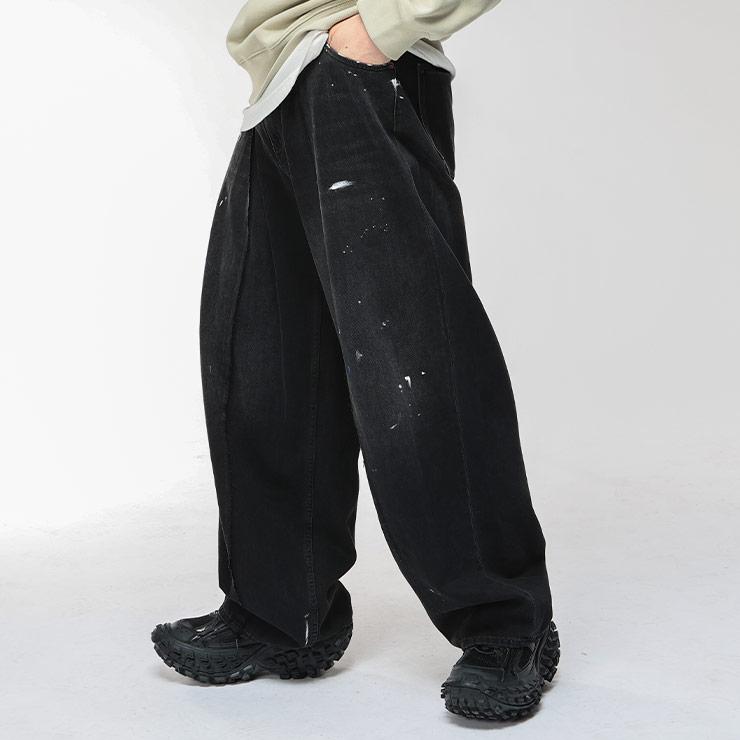 未使用 MM6 Maison Margiela ワイドパンツ 36 ブラック MM6 エムエムシックス メゾンマルジェラ パンツ メンズ Maison