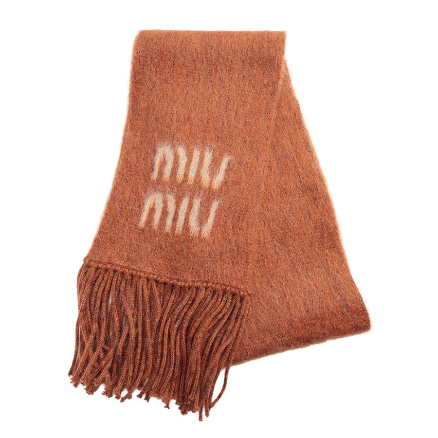 ミュウミュウ マフラー レディース MIU MIU ストール モヘヤ ロゴ マフラー MIU5FS0622CQD ブランド 小物 オレンジ プレゼント ギフトの画像