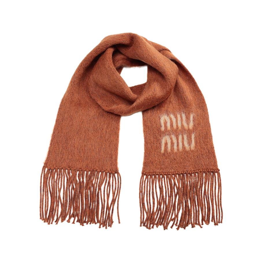 ミュウミュウ マフラー レディース MIU MIU ストール モヘヤ ロゴ マフラー MIU5FS0622CQD ブランド 小物 オレンジ プレゼント ギフトの画像