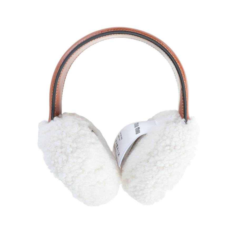 miu miu（ミュウミュウ） イヤーマフ レディース ロゴ レザー ボア