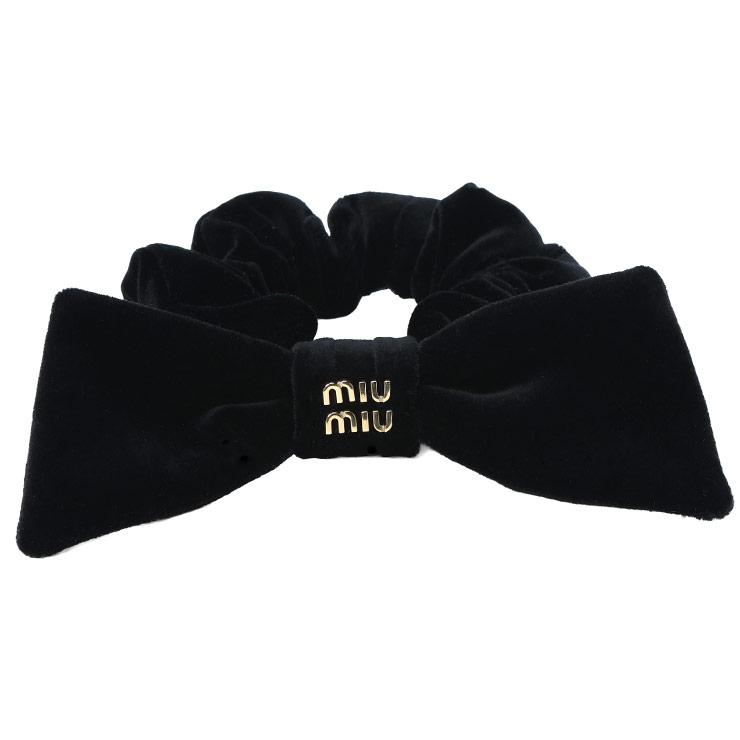 【お値下げ中】MIUMIU ベルベットシュシュ miu miu（ミュウミュウ） シュシュ レディース ロゴ ベルベット