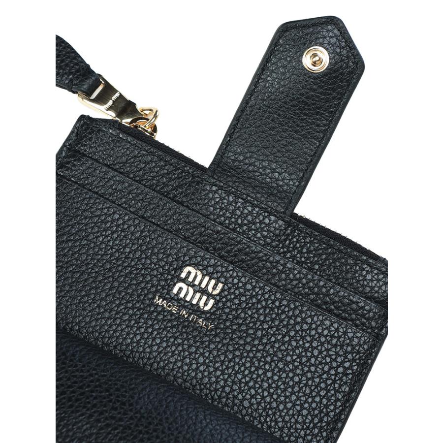 miu miu（ミュウミュウ） ウォレット レディース ロゴ シボレザー ミニ