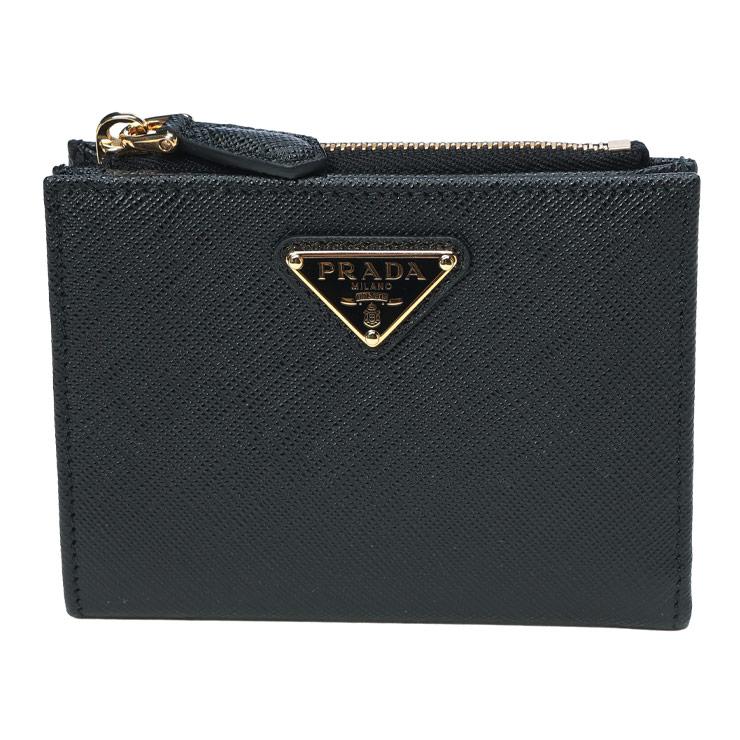 小物 PRADA triangle logo leathert wallet PRADA】大人気！ Bifold Wallet 二つ折り財布 Triangle Logo (PRADA