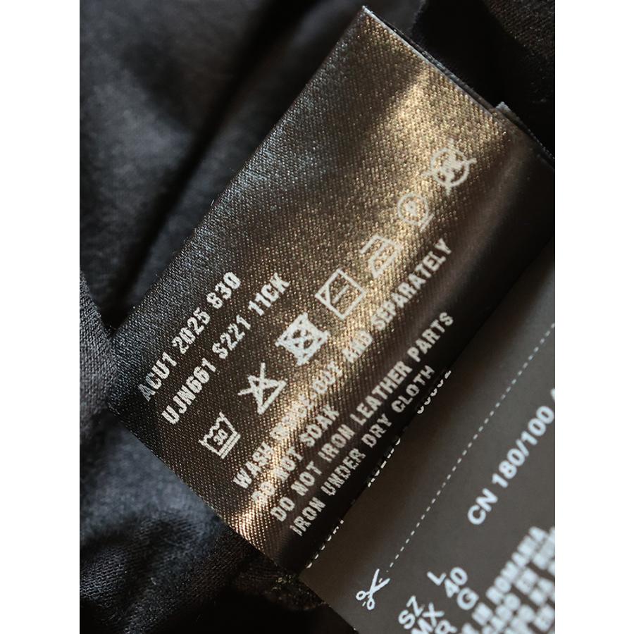 プラダ Tシャツ メンズ PRADA ロゴ ポケット トライアングルロゴ プレート クルーネック コットン 半袖 Tシャツ PRUJN66111CK ブランド トップス ブラックの画像
