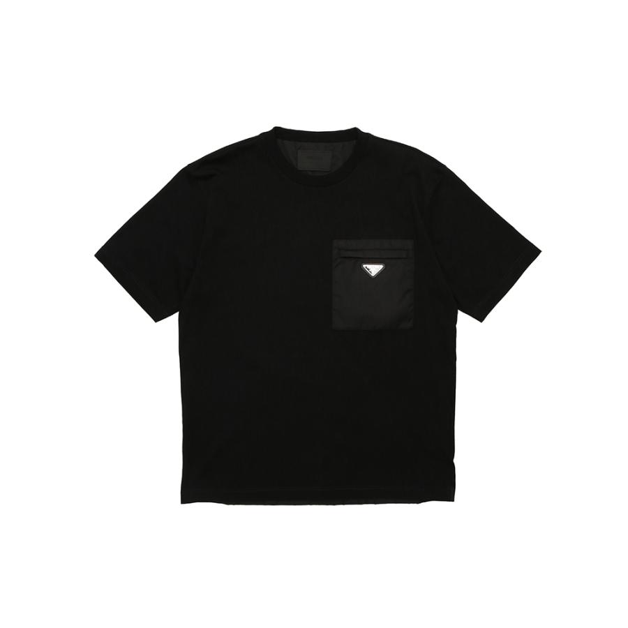 PRADA ブラック 半袖 トップス PRADA（プラダ） Tシャツ メンズ ロゴ ポケット トライアングルロゴ