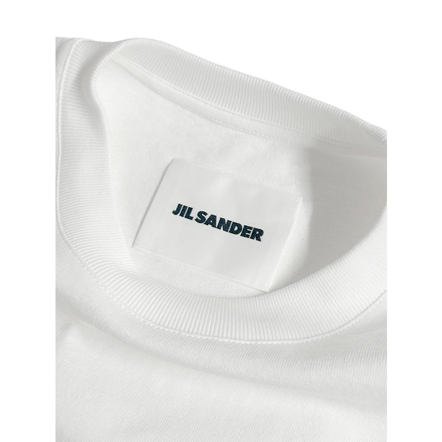 ジルサンダー Tシャツ メンズ JIL SANDER ロゴ プリント クルーネック コットン 半袖 Tシャツ JLGC0001J45148 ブランド トップス ホワイトの画像