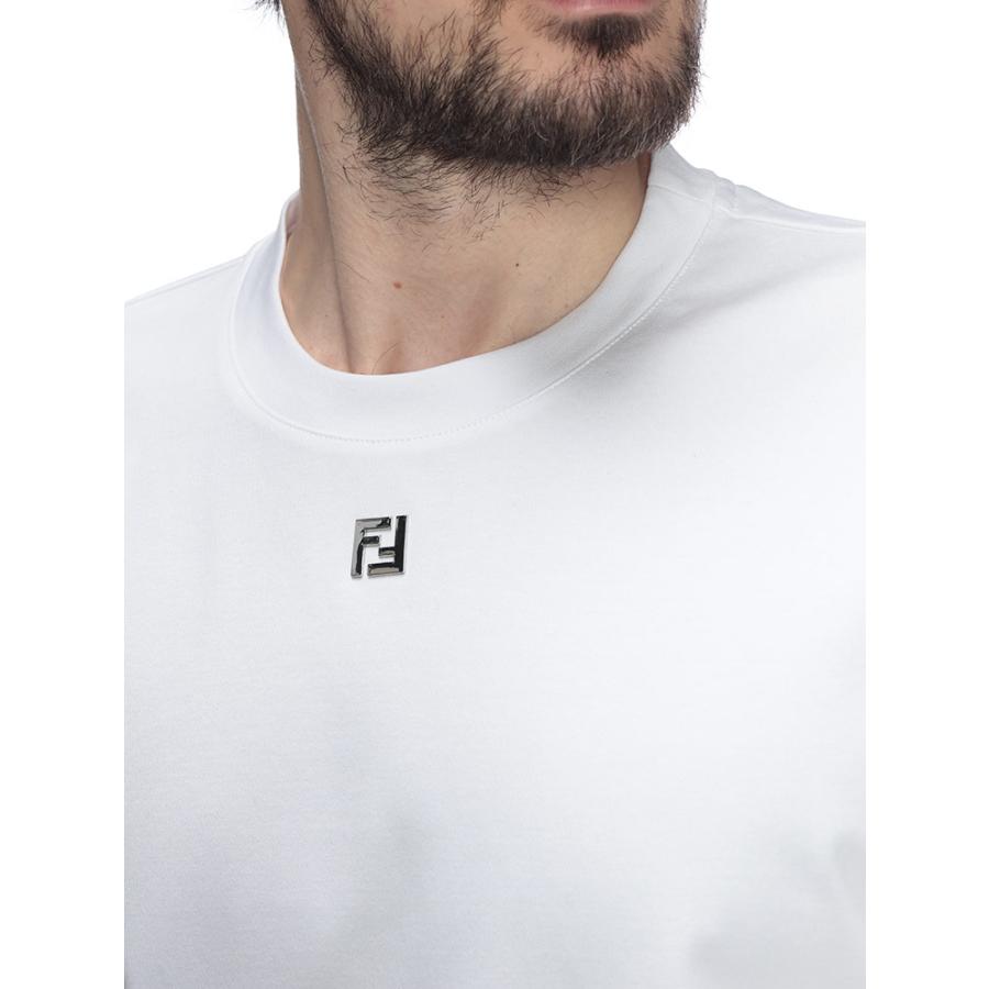 FENDI（フェンディ） メンズ Tシャツ 半袖 ロゴ ワンポイント クルー
