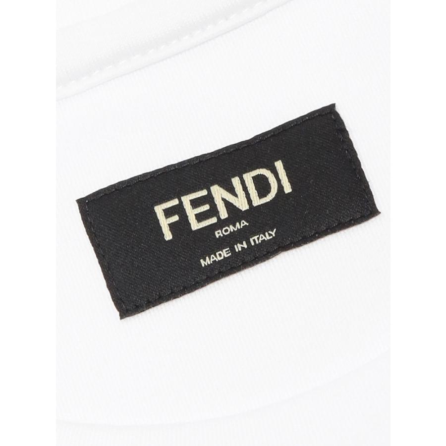 FENDI（フェンディ） メンズ Tシャツ 半袖 ロゴ ワンポイント クルー