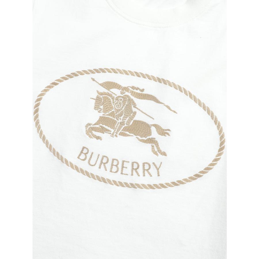バーバリー レディース Tシャツ 半袖 BURBERRY ロゴ 刺繍 ナイトスタンプ クルーネック Tシャツ BBL81098171 ブランド トップス ホワイトの画像