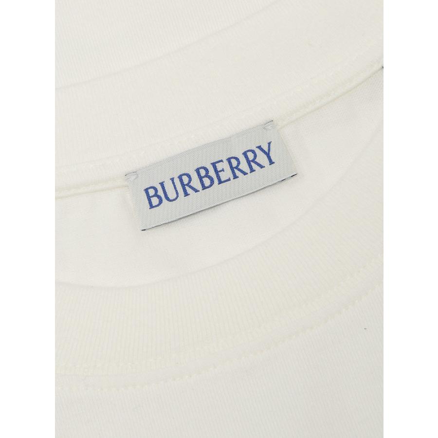 バーバリー レディース Tシャツ 半袖 BURBERRY ロゴ 刺繍 ナイトスタンプ クルーネック Tシャツ BBL81098171 ブランド トップス ホワイトの画像