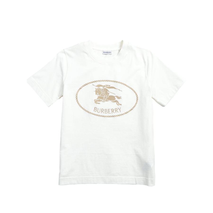 バーバリー レディース Tシャツ 半袖 BURBERRY ロゴ 刺繍 ナイトスタンプ クルーネック Tシャツ BBL81098171 ブランド トップス ホワイトの画像