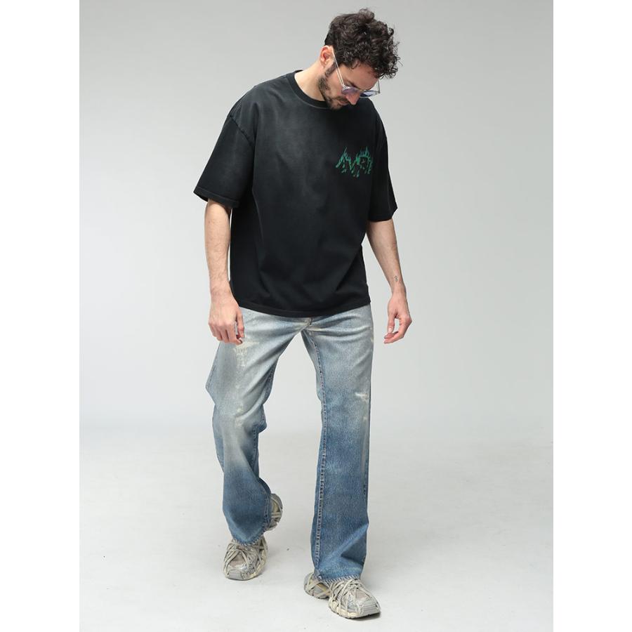 アミリ メンズ Tシャツ 半袖 AMIRI ロゴ バックビッグロゴ クルーネック Tシャツ カットソー FLAME AIAMTOJR1115 ブランド トップス ブラックの画像