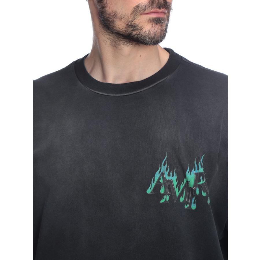 アミリ メンズ Tシャツ 半袖 AMIRI ロゴ バックビッグロゴ クルーネック Tシャツ カットソー FLAME AIAMTOJR1115 ブランド トップス ブラックの画像