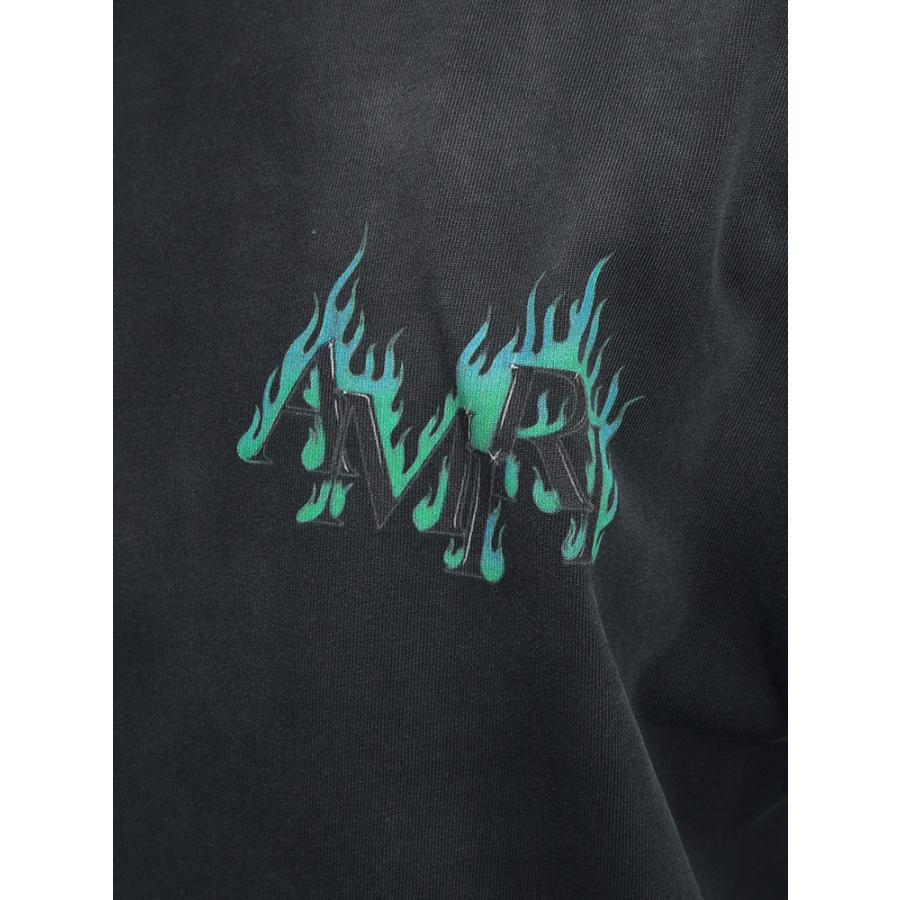 アミリ メンズ Tシャツ 半袖 AMIRI ロゴ バックビッグロゴ クルーネック Tシャツ カットソー FLAME AIAMTOJR1115 ブランド トップス ブラックの画像