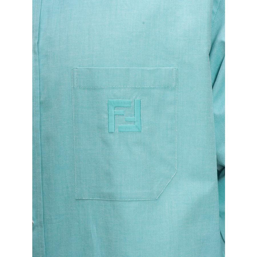 FENDI（フェンディ） メンズ シャツ 長袖 胸ロゴ ポケット ボタン