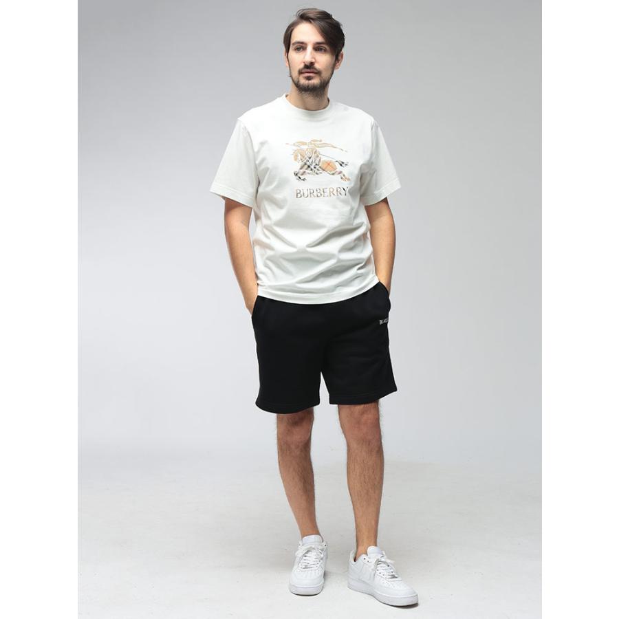 バーバリー メンズ ショートパンツ BURBERRY ロゴプリント スウェット ショート パンツ BB81190021 ブランド ボトムス ブラックの画像