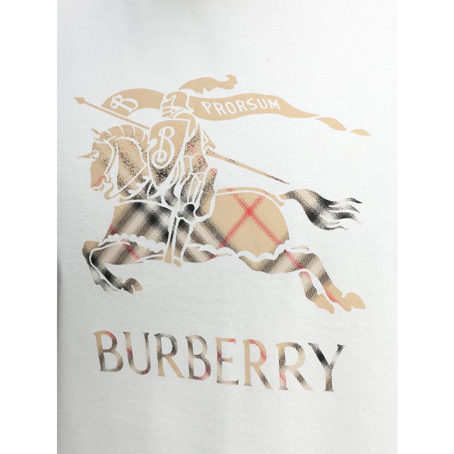バーバリー メンズ Tシャツ 半袖 BURBERRY ロゴプリント チェック エクストリアンナイト クルーネック Tシャツ BB81190141 ブランド トップス ホワイトの画像