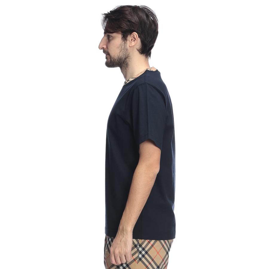 【新品】BURBERRY チェック柄袖 半袖Tシャツ BURBERRY（バーバリー） メンズ Tシャツ 半袖 チェック切り替え クルー