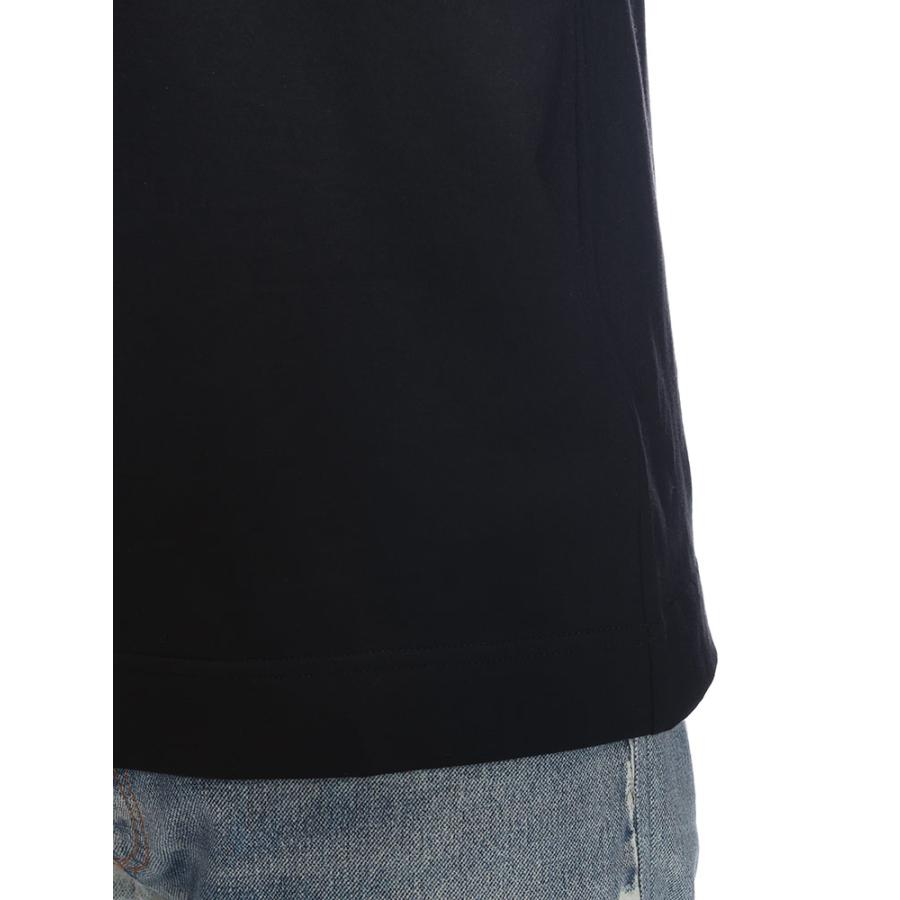 フェンディ メンズ Tシャツ 半袖 FENDI ロゴ 刺繍 クルーネック コットン Tシャツ FDFY0936AW0W ブランド トップス ブラックの画像