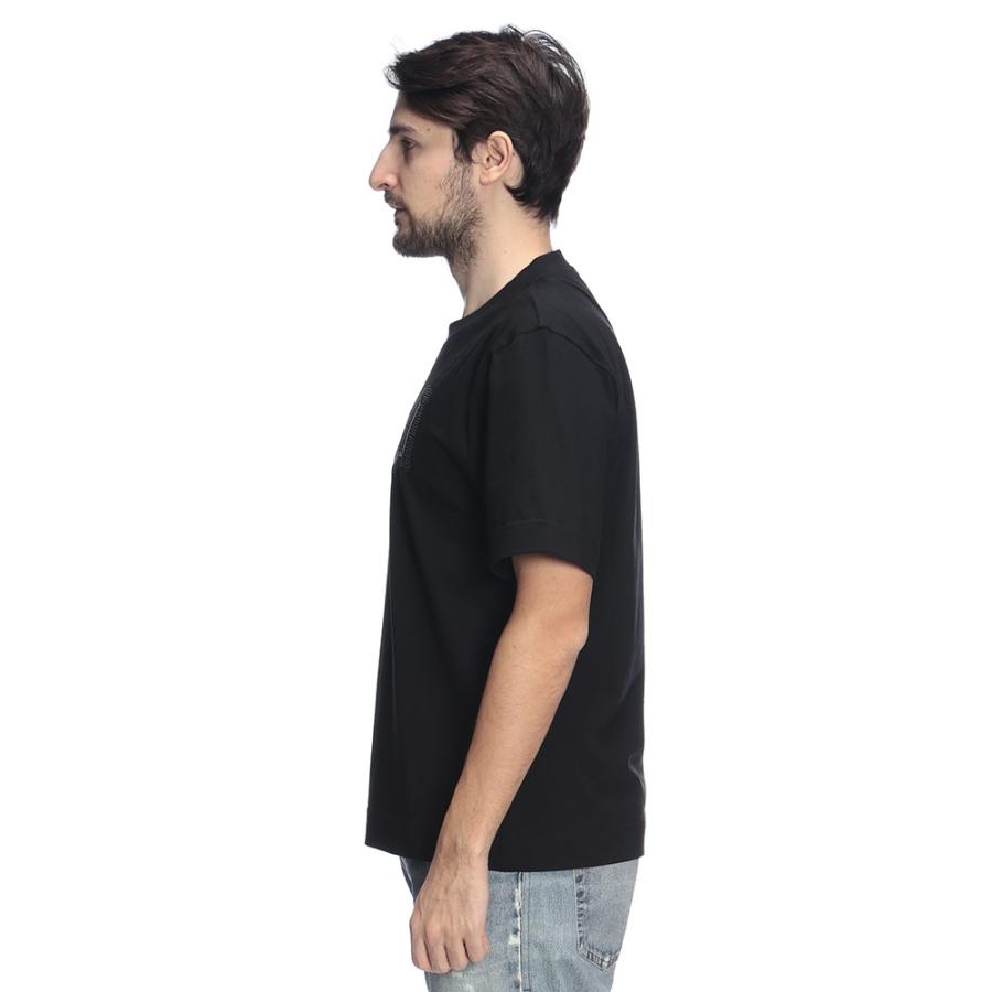 FENDI（フェンディ） メンズ Tシャツ 半袖 ロゴ 刺繍 クルーネック