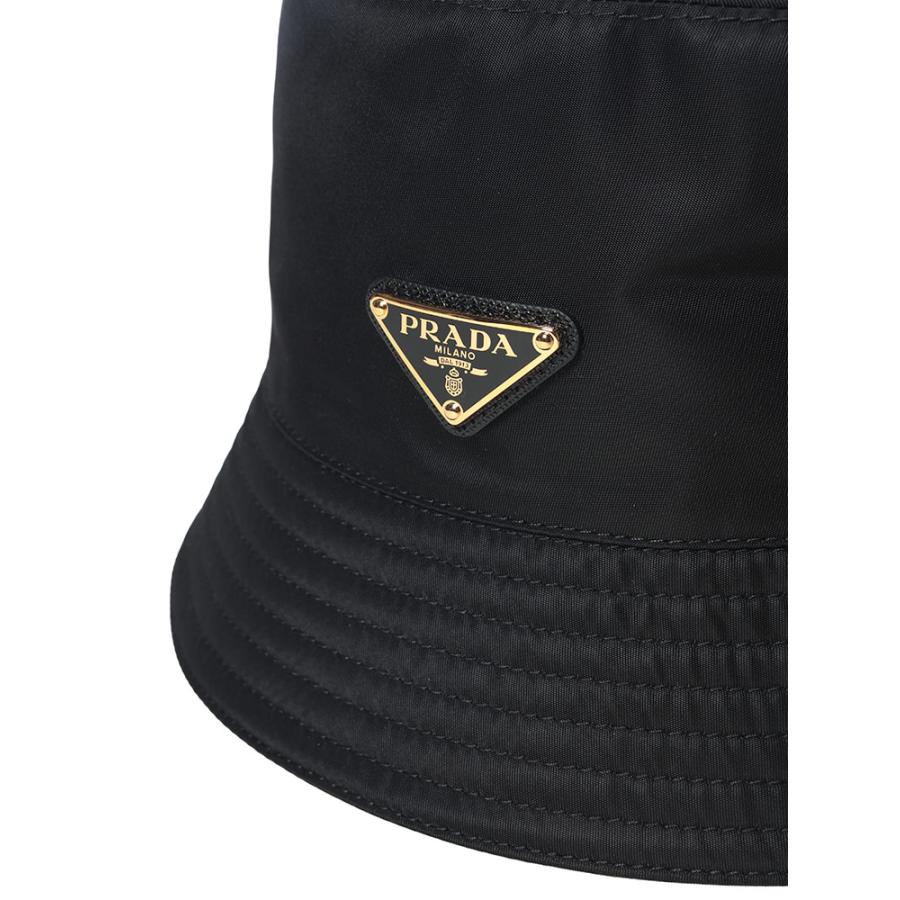 プラダ レディース バケットハット PRADA トライアングル ロゴ ワンポイント ナイロン バケハ ゴールドロゴ Re-Nylon PRL1HC1372DMI ブランド 帽子の画像