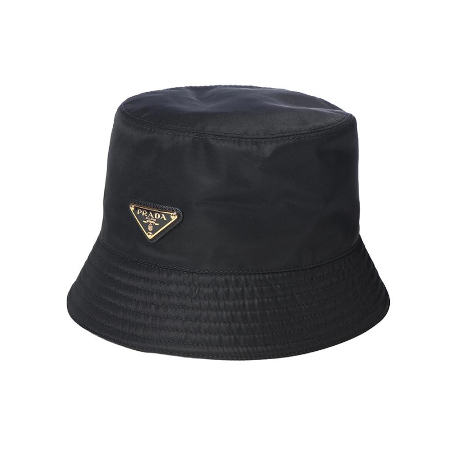 プラダ レディース バケットハット PRADA トライアングル ロゴ ワンポイント ナイロン バケハ ゴールドロゴ Re-Nylon PRL1HC1372DMI ブランド 帽子の画像