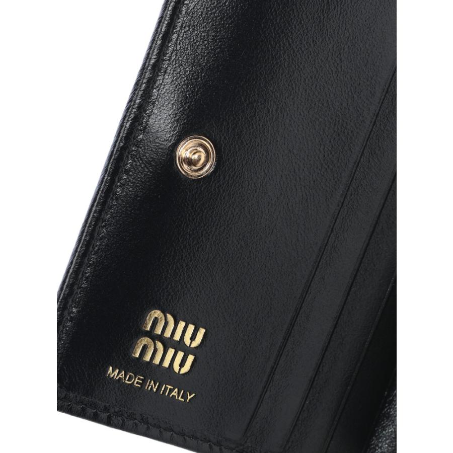 ミュウミュウ レディース 財布 MIU MIU ロゴ レザー ロックチャーム 二つ折り財布 ミニ財布 MIU5MV20421IGA ブランド ウォレット プレゼント ギフトの画像