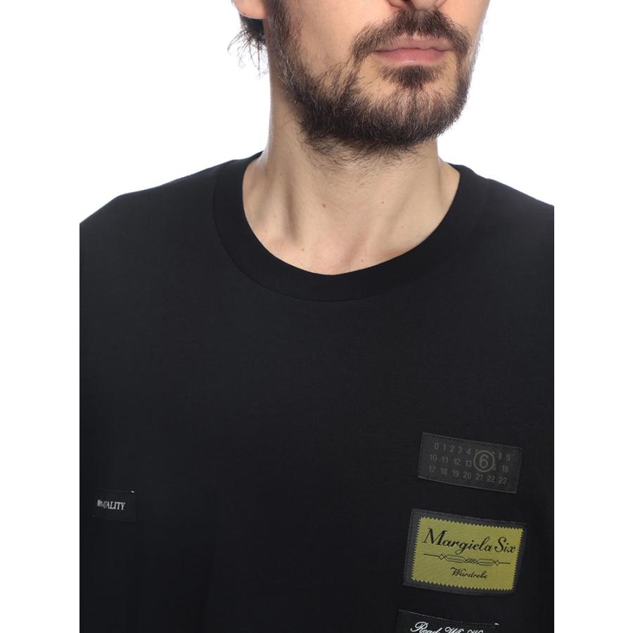 エムエムシックス メゾンマルジェラ メンズ Tシャツ 半袖 MM6 Maison Margiela ロゴ ワッペン クルーネック コットン カットソー MM6GC0069S24311 ブランドの画像