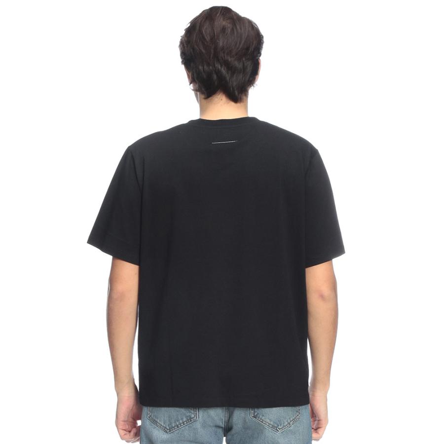 エムエムシックス メゾンマルジェラ メンズ Tシャツ 半袖 MM6 Maison Margiela ロゴ ワッペン クルーネック コットン カットソー MM6GC0069S24311 ブランドの画像