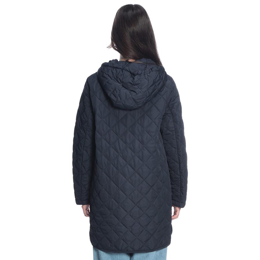 極美品✨マックスマーラ　キルティング　総ロゴ 総柄　フード　コート　ネイビー MAXMARA WEEKEND LINE（マックスマーラウィークエンドライン